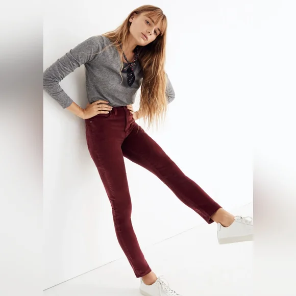 Madewell 10" High-Rise Skinny Jeans: Stretch Velvet Edition - Picture 3 of 10